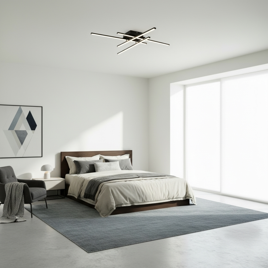 Brilagi - LED Stropna svetilka STRIPES LED/37W/230V 68x68 cm črna