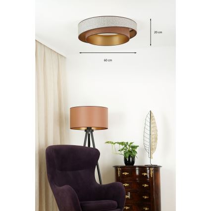 Brilagi - LED Stropna svetilka VEGAS SHINE LED/24W/230V pr. 60 cm rjava