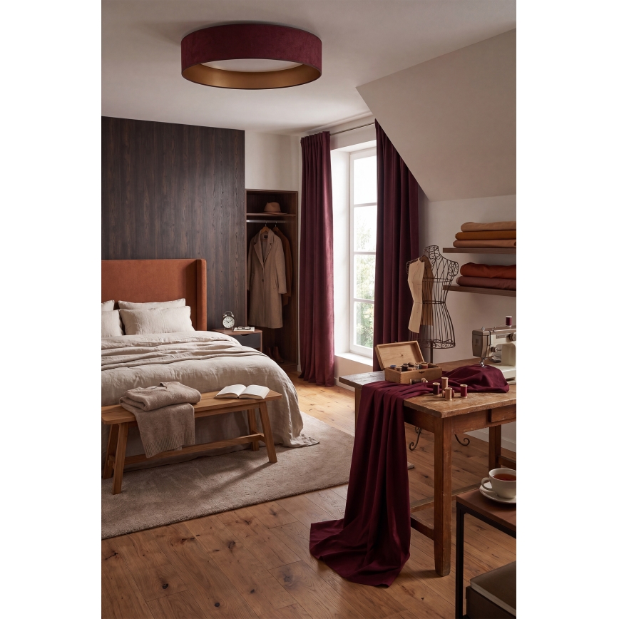 Brilagi - LED stropna svetilka VELVET SIMPLE LED/24W/230V 3000K premer 45 cm vinsko rdeča/zlata