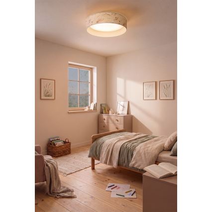 Brilagi - stropna LED svetilka VELVET SIMPLE LED/36W/230V 3000K, premer 55 cm, bela s cvetličnim vzorcem