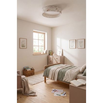 Brilagi - stropna LED svetilka VELVET SIMPLE LED/36W/230V 3000K, premer 55 cm, bela s cvetličnim vzorcem