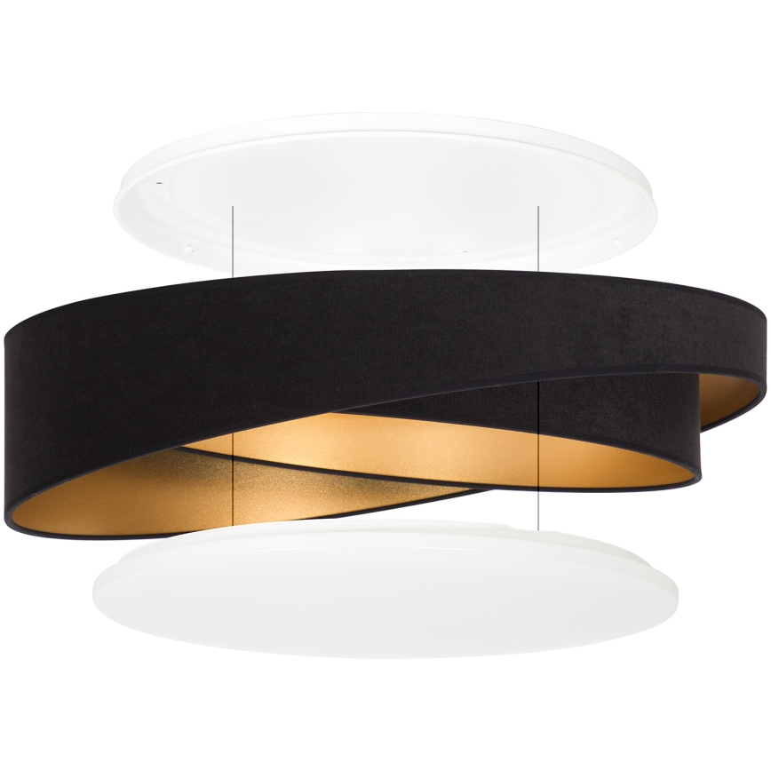 BRILAGI - LED stropna svetilka VELVET TWIST LED/24W/230V 4000K premer 55 cm črna/zlata