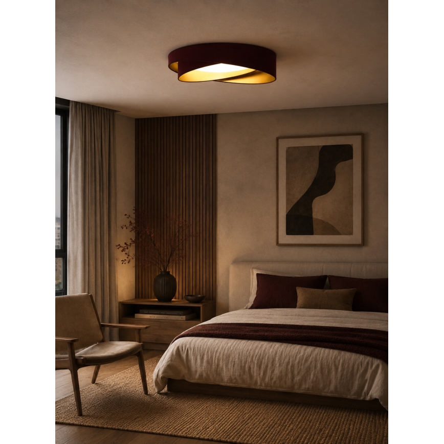 BRILAGI - LED stropna svetilka VELVET TWIST LED/24W/230V 4000K premer 55 cm burgundska/zlata