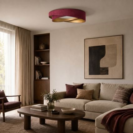 BRILAGI - LED stropna svetilka VELVET TWIST LED/24W/230V 4000K premer 55 cm burgundska/zlata