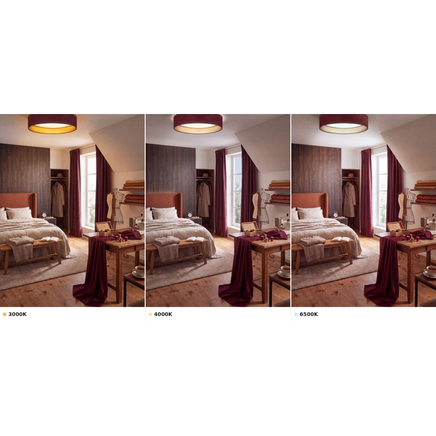 Brilagi - LED stropna svetilka VELVET VARI LED/24W/230V 3000/4000/6500K Ø 45 cm bordo/zlata