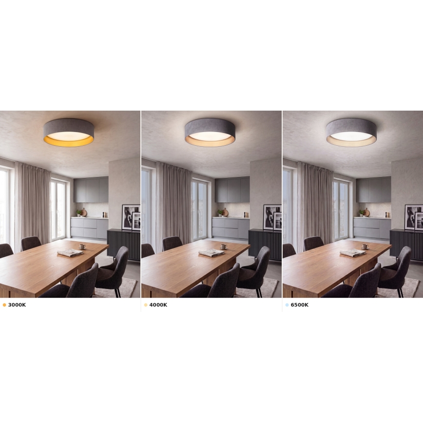Brilagi - LED stropna svetilka VELVET VARI LED/24W/230V 3000/4000/6500K premer 45 cm siva/zlata