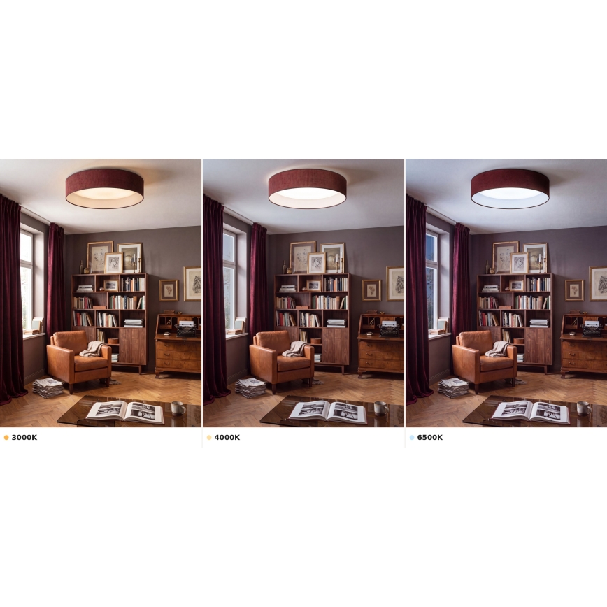 Brilagi - LED stropna svetilka VELVET VARI LED/24W/230V 3000/4000/6500K premer 45 cm vinsko rdeča