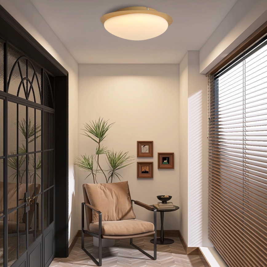 Brilagi - LED stropna svetilka VISBY WOOD LED/18W/230V premer 38 cm rjava