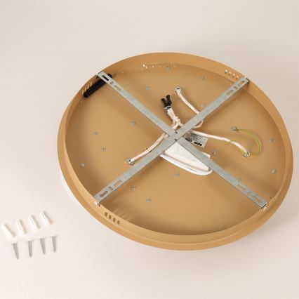 Brilagi - LED stropna svetilka VISBY WOOD LED/36W/230V, premer 50 cm, rjava