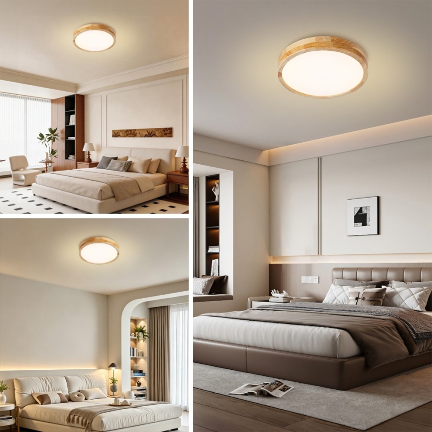Brilagi - LED stropna svetilka WOODLINE LED/24W/230V 3000/4000/6000K hrast premer 30 cm