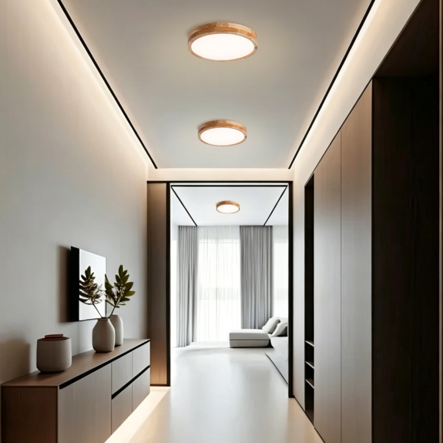 Brilagi - LED stropna svetilka WOODLINE LED/24W/230V 3000/4000/6000K hrast premer 30 cm