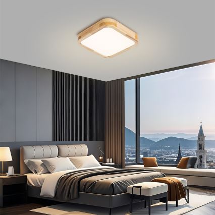 Brilagi - LED stropna svetilka WOODLINE SQUARE LED/32W/230V 3000/4000/6000K hrast 30x30 cm