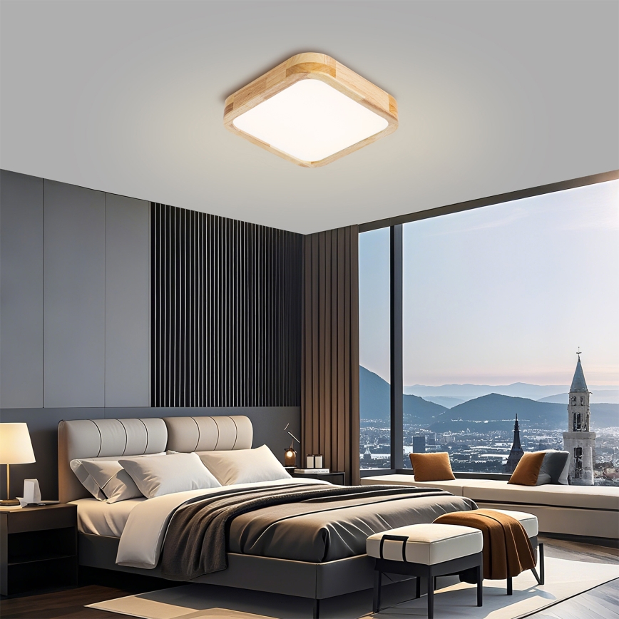 Brilagi - LED stropna svetilka WOODLINE SQUARE LED/32W/230V 3000/4000/6000K hrast 30x30 cm