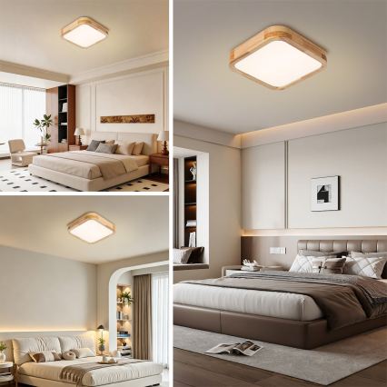 Brilagi - LED stropna svetilka WOODLINE SQUARE LED/32W/230V 3000/4000/6000K hrast 30x30 cm