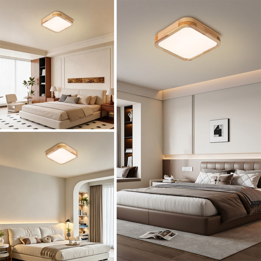 Brilagi - LED stropna svetilka WOODLINE SQUARE LED/32W/230V 3000/4000/6000K hrast 30x30 cm