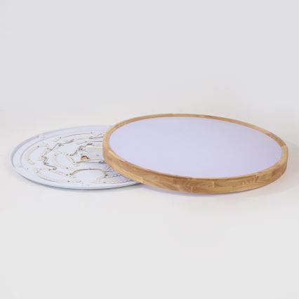 Brilagi - stropna LED svetilka WOODROUND LED/70W/230V 3000/4000/6000K Ø 80 cm les CRI 90