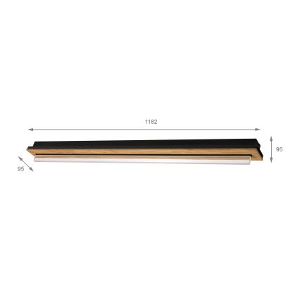 Brilagi - LED stropna svetilka WOODY FLAT LED/25W/230V hrast/črna