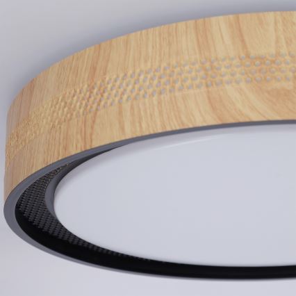 Brilagi - LED stropna svetilka COCI z možnostjo zatemnitve LED/48W/230V 3000-6500K, premer 39 cm, dekor lesa/črna + daljinski upravljalnik