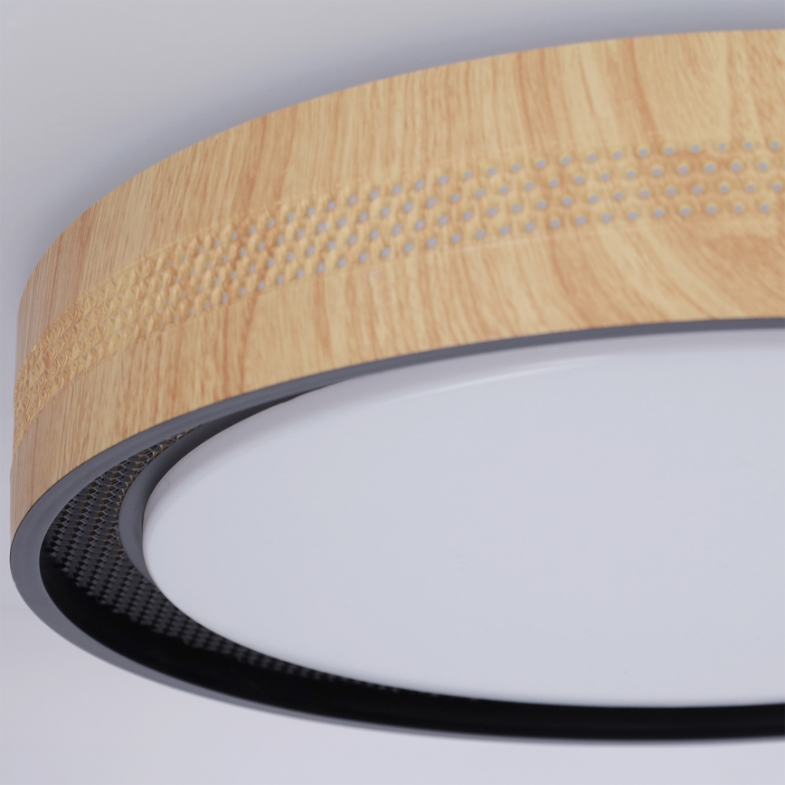 Brilagi - LED stropna svetilka COCI z možnostjo zatemnitve LED/48W/230V 3000-6500K, premer 39 cm, dekor lesa/črna + daljinski upravljalnik