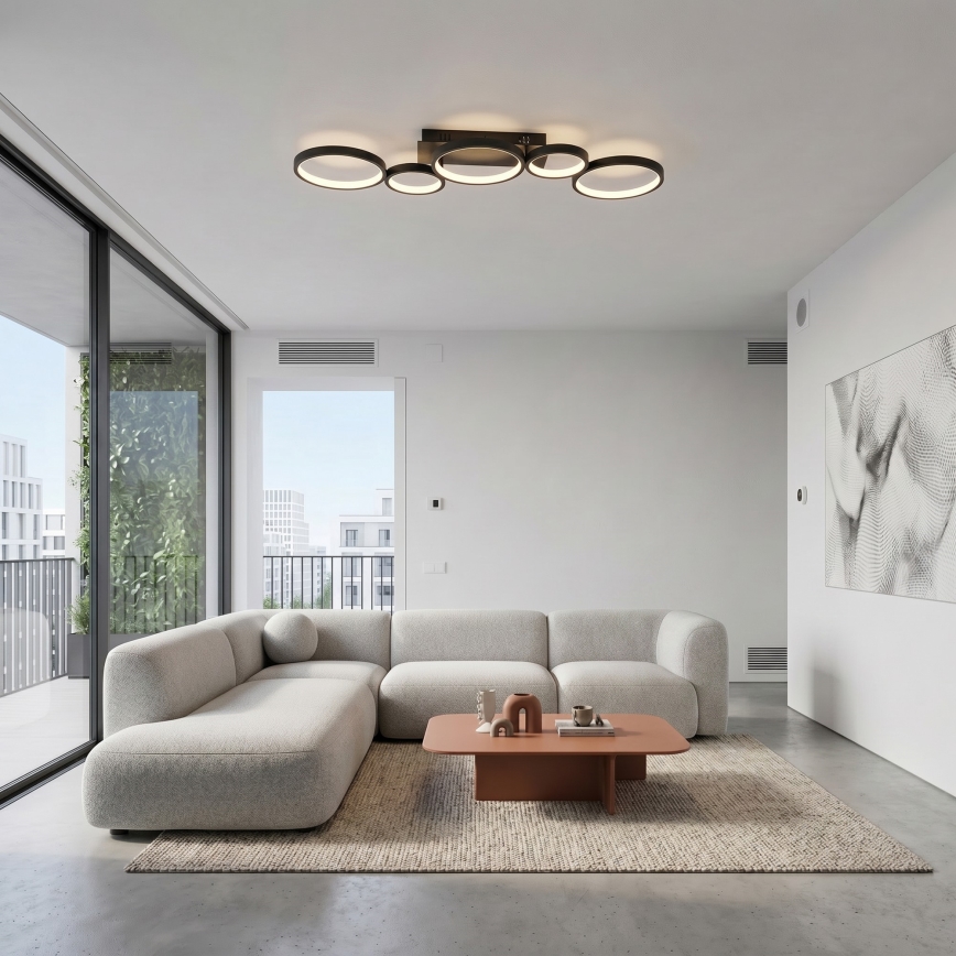 Brilagi - LED zatemnjiva stropna svetilka RINGO LED/34W/230V 3000-6000K 28x84 cm črna + daljinski upravljalnik