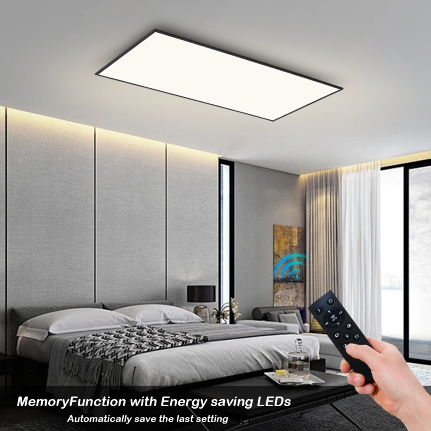 Brilagi - Zatemnjevalno LED stropno svetilo SLIMFRAME LED/80W/230V 120x60 cm 3000-6000K črna + daljinski upravljalnik