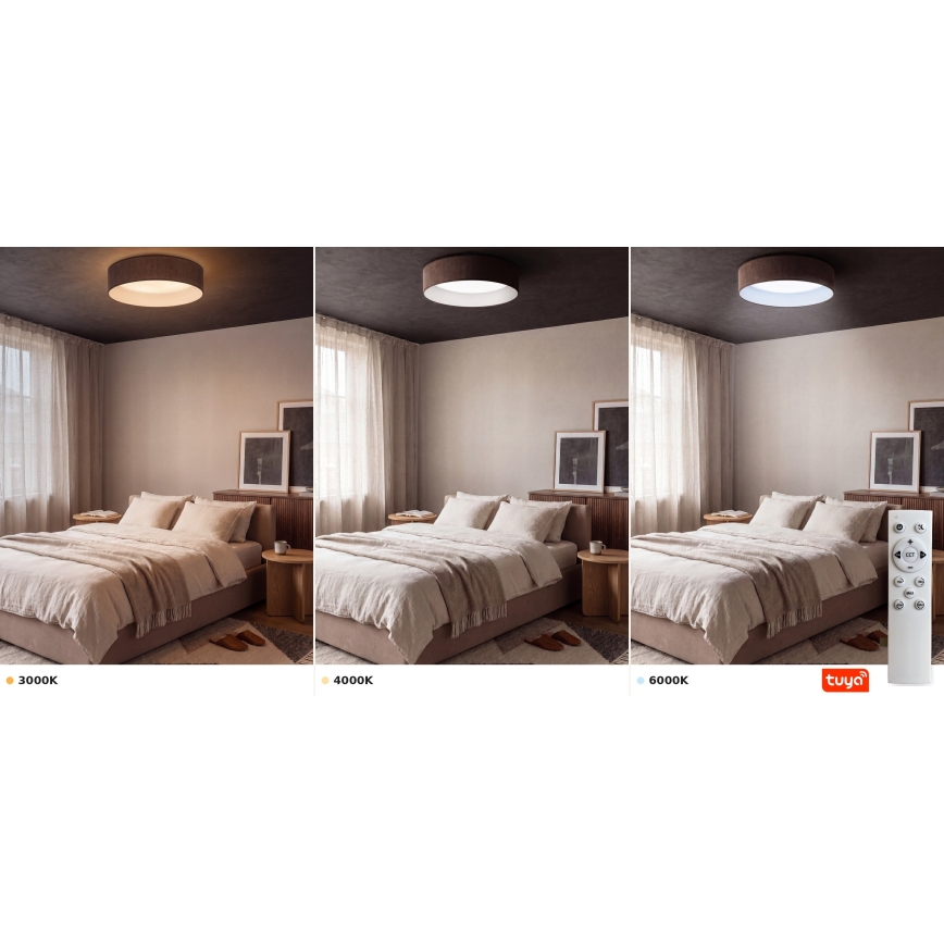 Brilagi - stropna LED svetilka VELVET SMARTIX STARS z možnostjo zatemnitve LED/24W/230V 3000-6000K premer 45 cm rjava Wi-Fi Tuya Beacon + daljinski upravljalnik