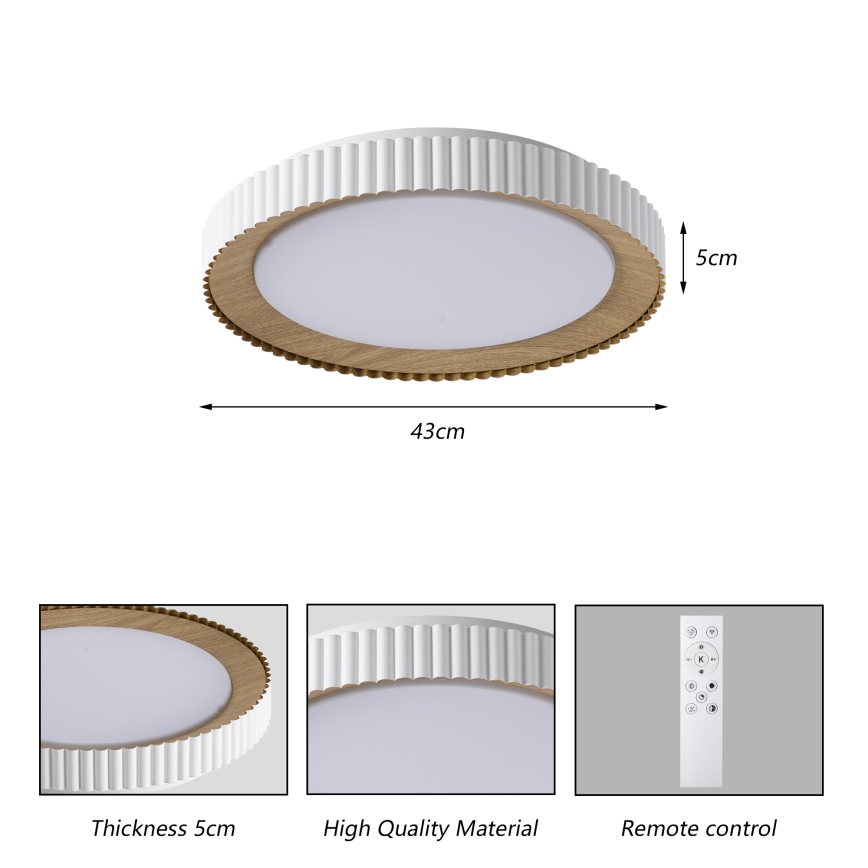 Brilagi - zatemnljivo stropno LED svetilo NEXO LED/48W/230V 3000-6000K, belo, premer 43 cm + daljinski upravljalnik