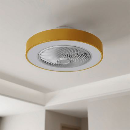 Brilagi - LED stropna svetilka z vgrajenim ventilatorjem in možnostjo zatemnitve LED/38W/230V 3000-6500K premer 50 cm zlata + daljinski upravljalnik