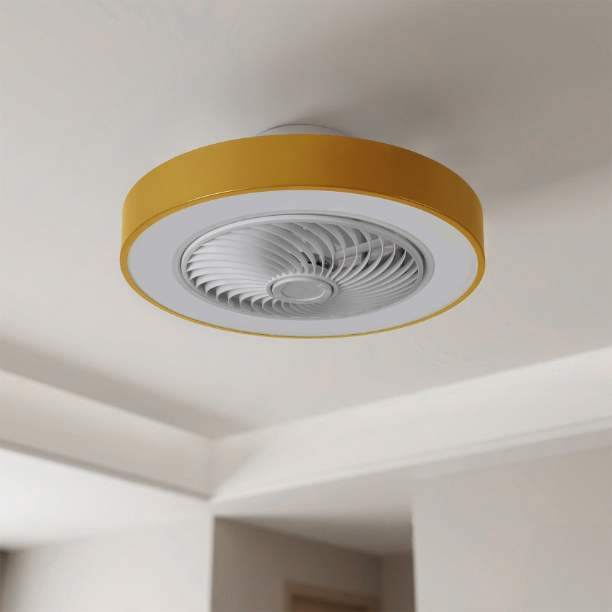 Brilagi - LED stropna svetilka z vgrajenim ventilatorjem in možnostjo zatemnitve LED/38W/230V 3000-6500K premer 50 cm zlata + daljinski upravljalnik