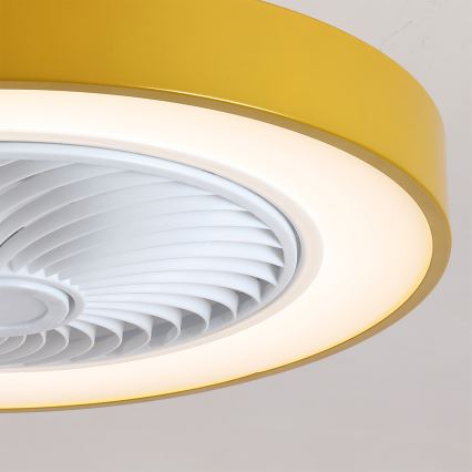 Brilagi - LED stropna svetilka z vgrajenim ventilatorjem in možnostjo zatemnitve LED/38W/230V 3000-6500K premer 50 cm zlata + daljinski upravljalnik