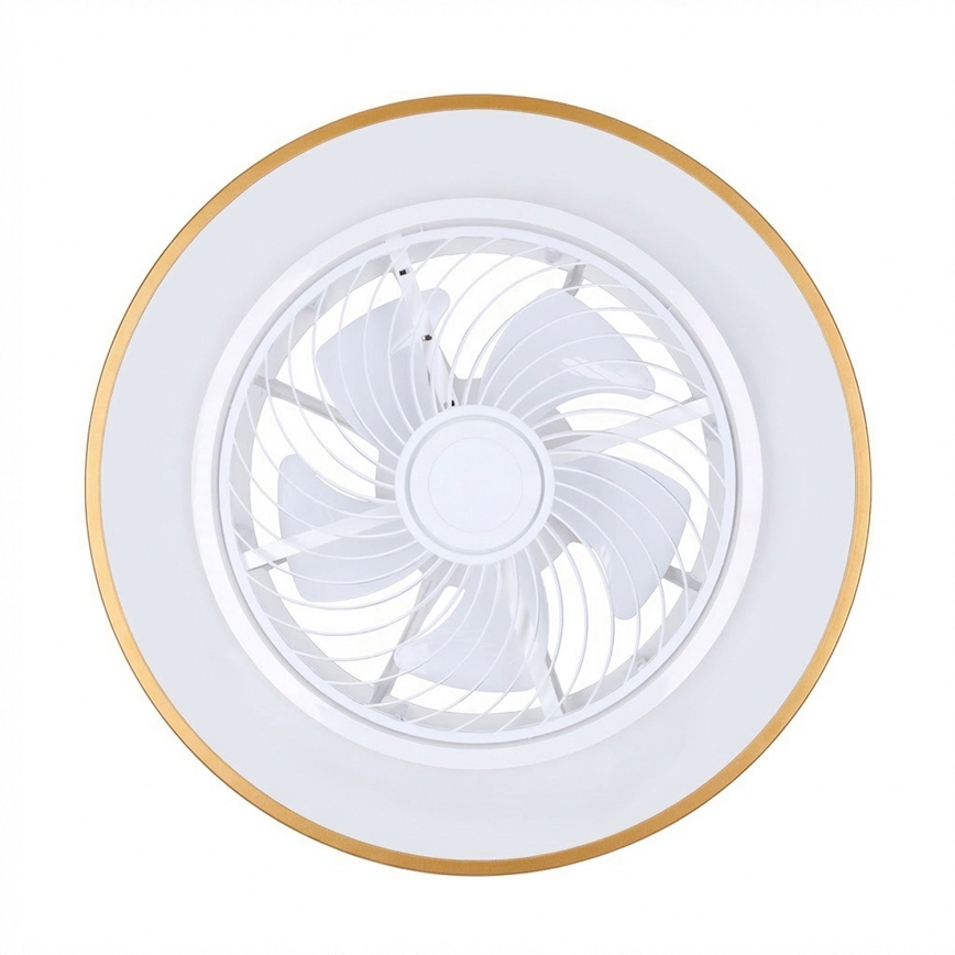 Brilagi - LED stropna svetilka z vgrajenim ventilatorjem in možnostjo zatemnitve LED/38W/230V 3000-6500K premer 50 cm zlata + daljinski upravljalnik