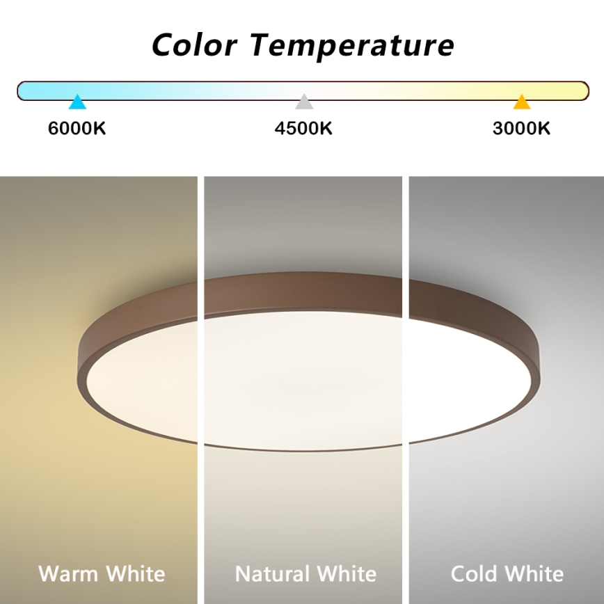 Brilagi - LED zatemnjivo stropno svetilo POOL LED/60W/230V 3000-6000K, premer 60 cm, v rjavi barvi + daljinski upravljalnik