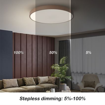 Brilagi - LED zatemnjivo stropno svetilo POOL LED/60W/230V 3000-6000K, premer 60 cm, v rjavi barvi + daljinski upravljalnik