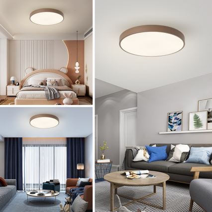 Brilagi - LED zatemnjivo stropno svetilo POOL LED/60W/230V 3000-6000K, premer 60 cm, v rjavi barvi + daljinski upravljalnik