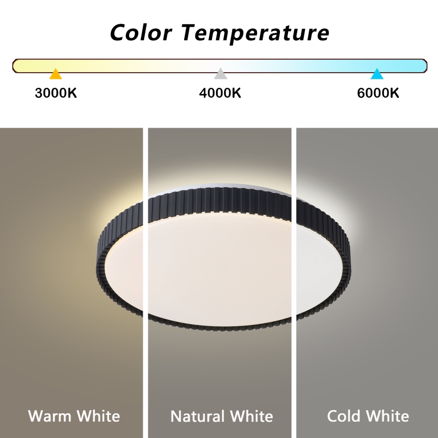 Brilagi - zatemnljivo LED stropno svetilo CORVO LED/72W/230V 3000-6000K, črno, premer 50 cm + daljinski upravljalnik