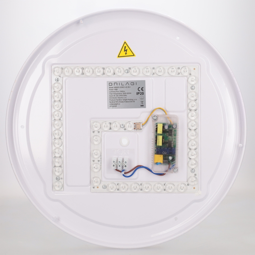 Brilagi - LED zatemnjiva stropna svetilka FLOCO LED/48W/230V 3000-6500K premer 40 cm lesni dekor/črna + daljinski upravljalnik