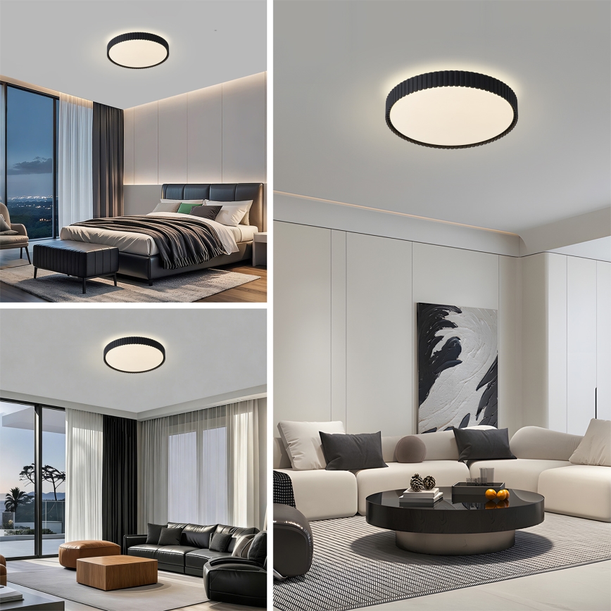 Brilagi - Zatemnljivo LED stropno svetilo ORINO LED/54W/230V 3000-6000K, črna, premer 43 cm + daljinski upravljalnik