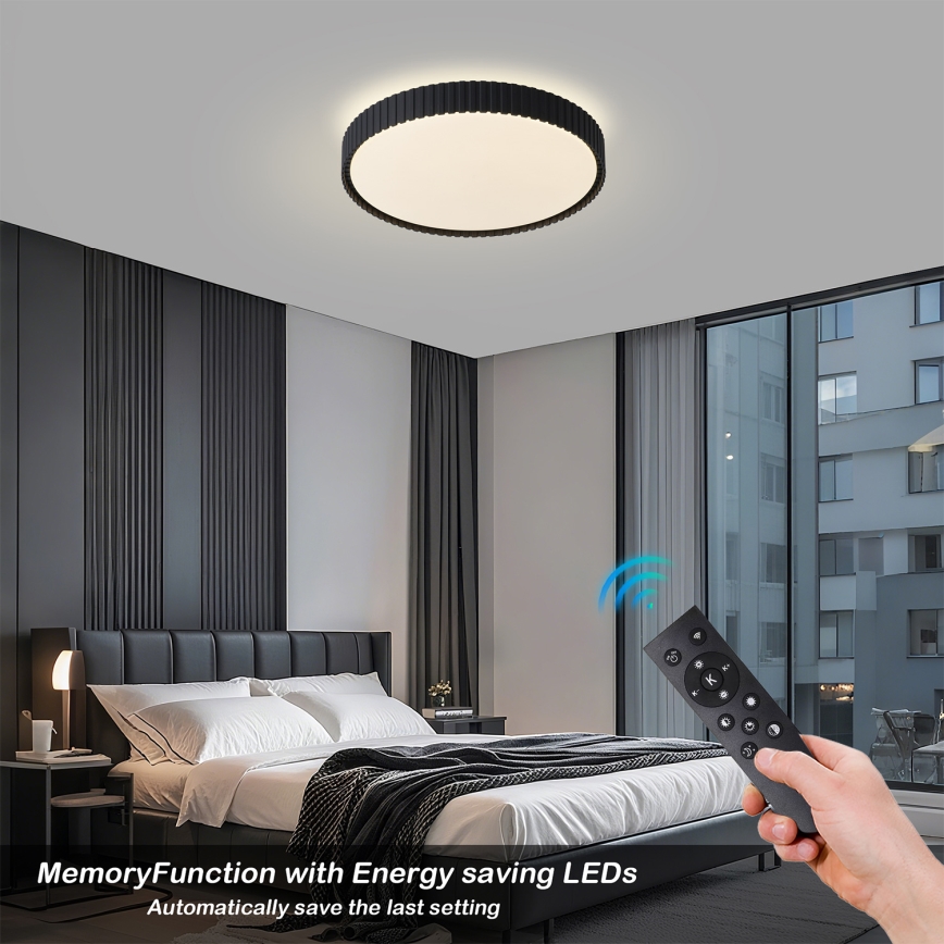 Brilagi - Zatemnljivo LED stropno svetilo ORINO LED/54W/230V 3000-6000K, črna, premer 43 cm + daljinski upravljalnik