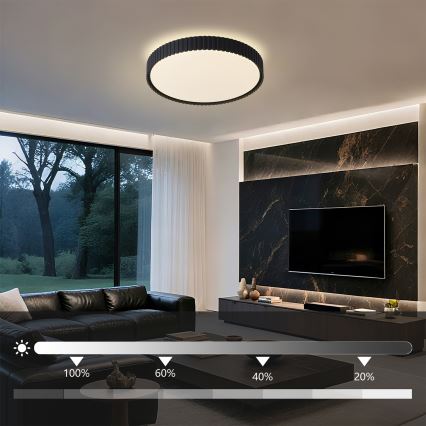 Brilagi - Zatemnljivo LED stropno svetilo ORINO LED/54W/230V 3000-6000K, črna, premer 43 cm + daljinski upravljalnik