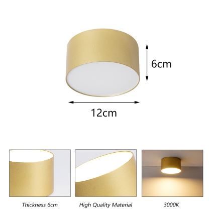 BRILAGI - LED kopalniško stropno svetilo FORIS LED/14W/230V Ø 12 cm zlato IP44