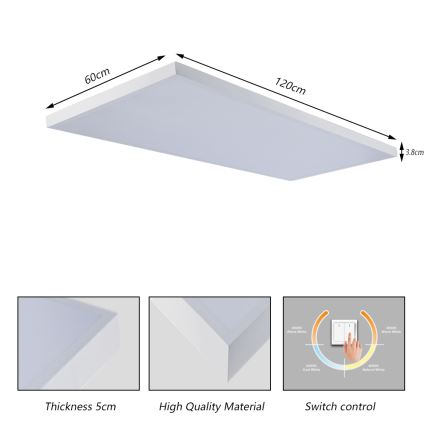 Brilagi - LED stropna svetilka za kopalnico FRAME LED/96W/230V 120x60 cm 3000/4000/6000K IP44 bela