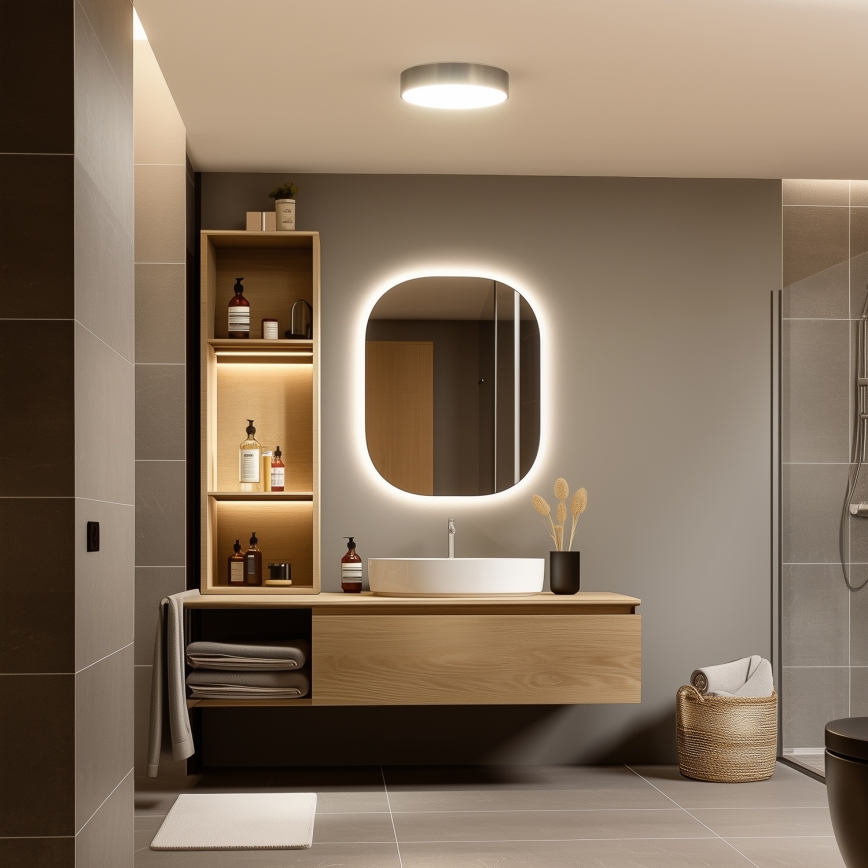 Brilagi - LED kopalniška stropna svetilka POOL LED/24W/230V 3000/4000/5500K premer 30 cm IP54 medenina