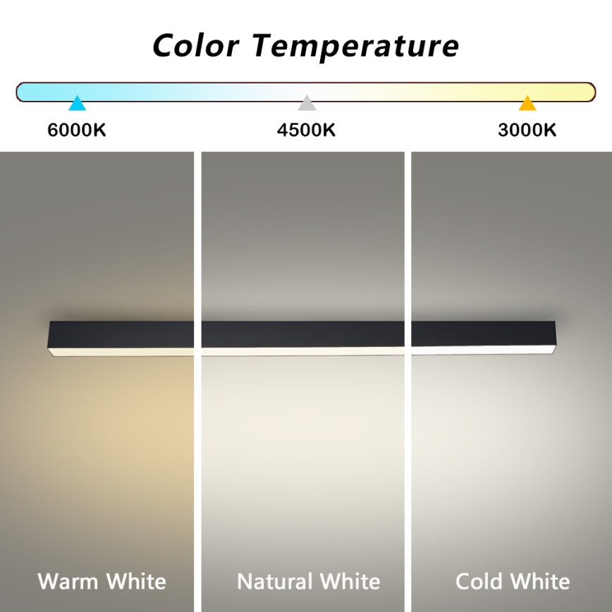 Brilagi - Stropna LED svetilka za kopalnico SLEEKLINE LED/40W/230V 3000/4500/6000K črna IP44