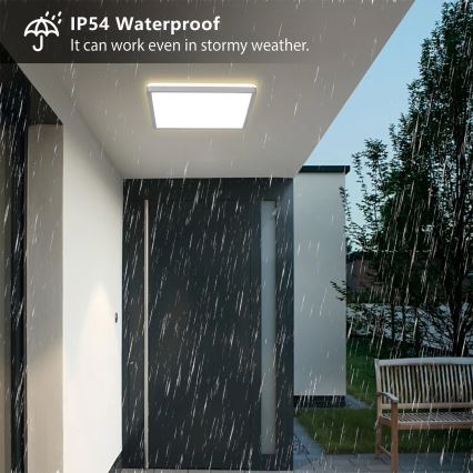 Brilagi - Stropna LED svetilka za kopalnico ULTRA SLIM LED/18W/230V, 30x30 cm, srebrna, IP54