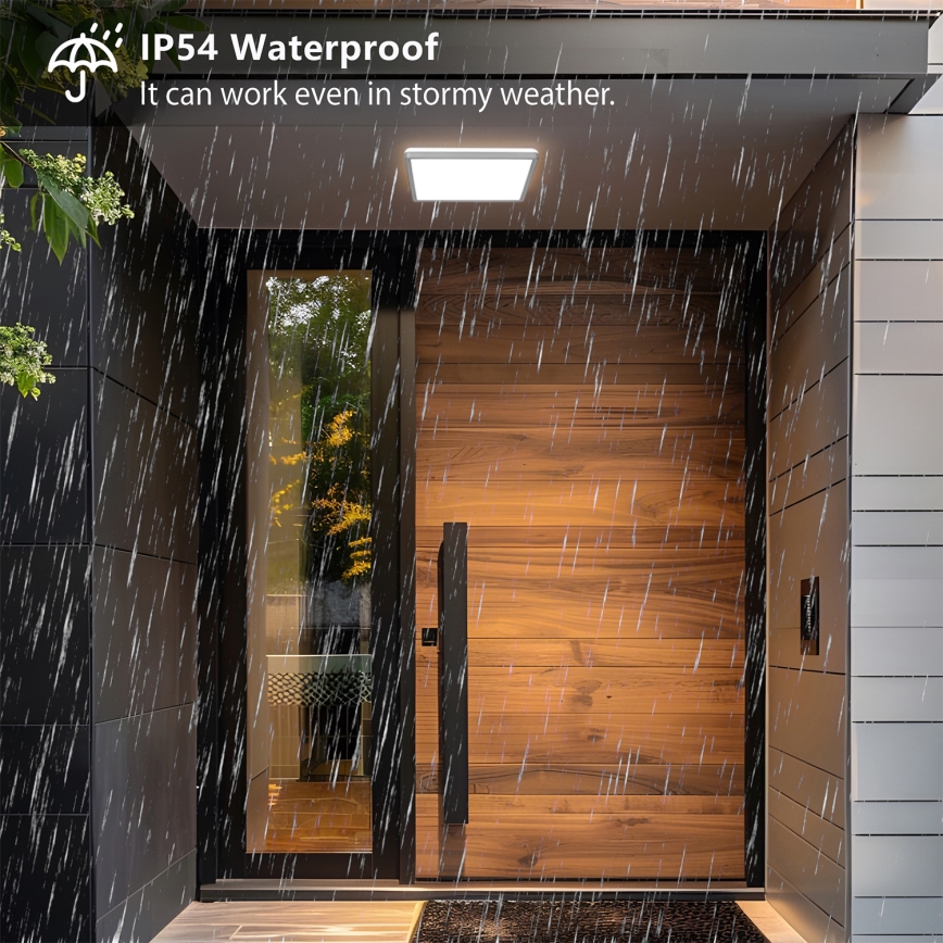 Brilagi - LED kopalniška stropna svetilka ULTRA SLIM LED/24W/230V 42x42 cm srebrna IP54