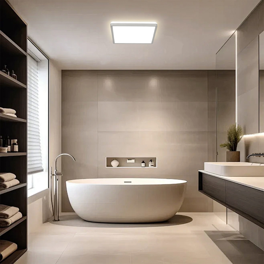 Brilagi - LED kopalniška stropna svetilka ULTRA SLIM LED/24W/230V 42x42 cm srebrna IP54