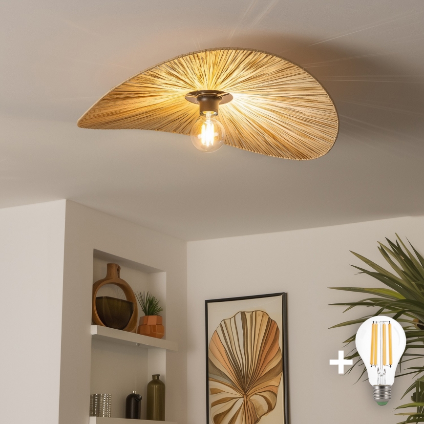 Brilagi - LED stropni lestenec CERIA BOHO, 1x E27/40W/230V, Ø 60 cm, rafija
