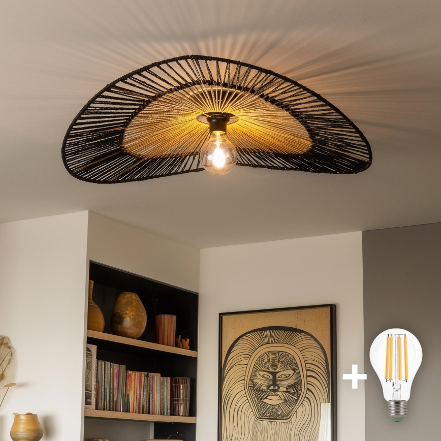 Brilagi - LED stropni lestenec CERIA BOHO 1xE27/40W/230V Ø 50 cm črna/rjava
