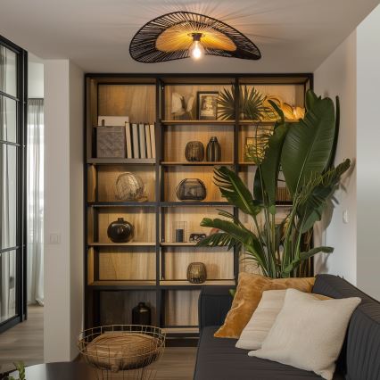 Brilagi - LED stropni lestenec CERIA BOHO 1xE27/40W/230V Ø 50 cm črna/rjava