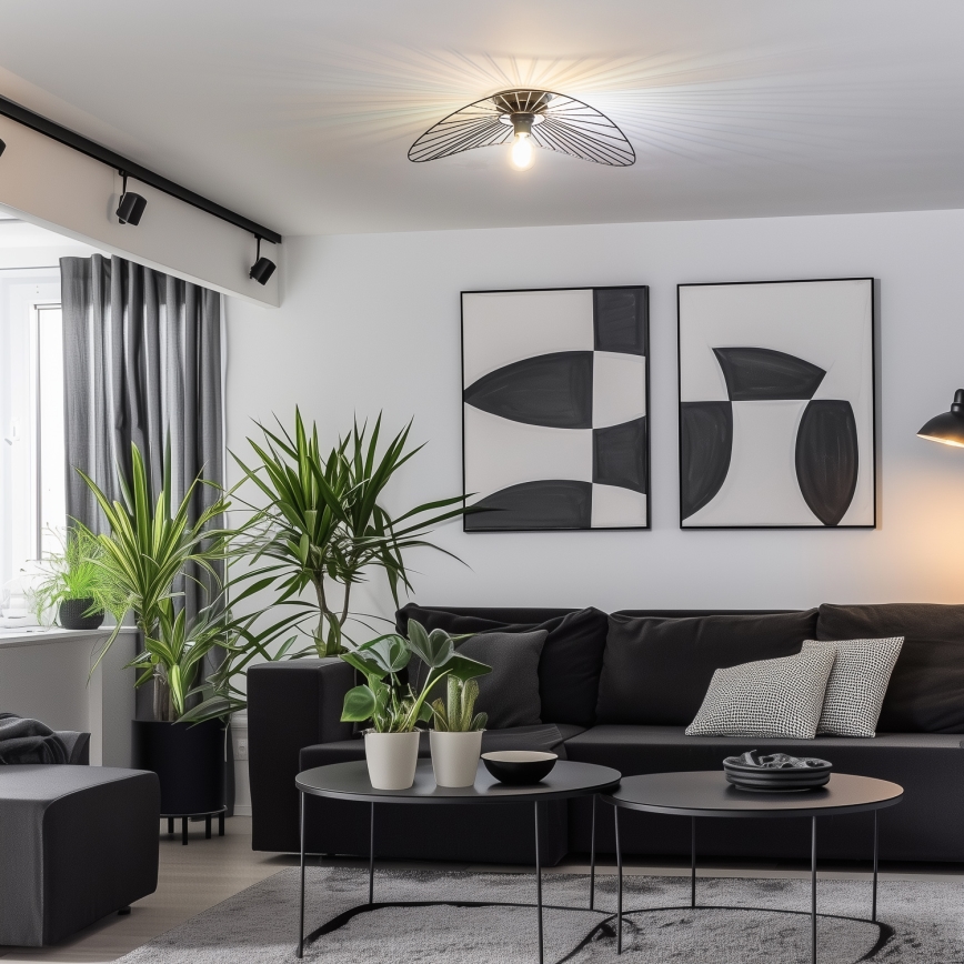 Brilagi - LED stropni lestenec CERIA WIRE 1xE27/40W/230V 40x56 cm črna